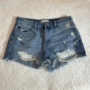 Kancan Distressed Jean Shorts Cut off Medium M Blue Womens